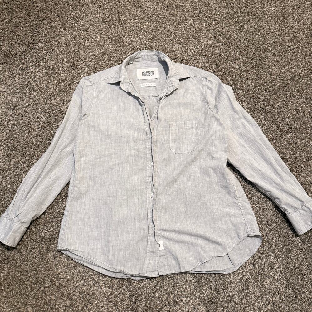 Grayson The Hero Button Down Shirt Womens Size 01 Heather Grey Frank Eileen